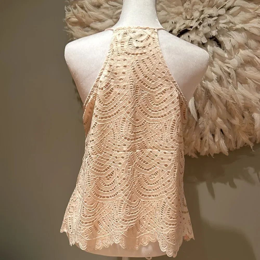 Aqua lace  top - Picture 2 of 4